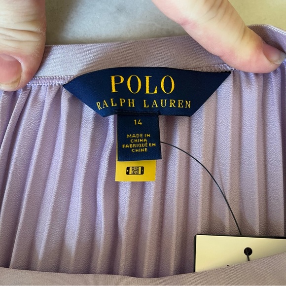 NWT Polo by Ralph Lauren Pleated Georgette Handkerchief Skirt, Lilac - Picture 4 of 10
